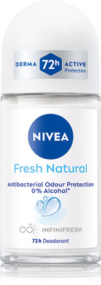 NIVEA Fresh Natural, Odour Free & Floral Scent, Long Lasting 48h Derma Protection Deodorant Roll-on  -  For Women(50 ml)
