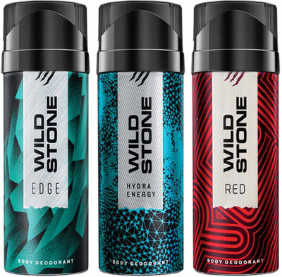 Wild Stone edge,hydra engery, red deodorant combo Body Spray  -  For Men(450 ml, Pack of 3)