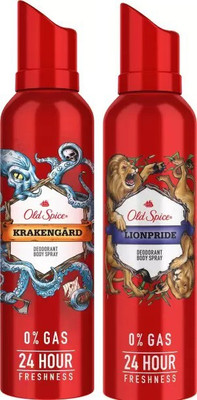 OLD SPICE 1 Krakengard +1 Lionpride Deodorant For Men 115 Ml ,2Pcs Body Spray  -  For Men(230 ml, Pack of 2)