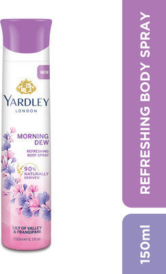 Yardley London by Wipro Morning Dew with Lily of Valley & Frangipani Fragrance Refreshing Body Deodorant Spray  -  For Women(150 ml)