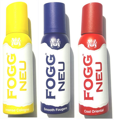 FOGG NEU DEO SMOOTH FOUGERE + INTENSE COLOGNE+COOL ORIENTAL (249 MRPX3) Body Spray  -  For Men & Women(360 ml, Pack of 3)