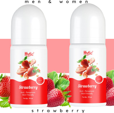 HYFIC Strawberry Sweetness: Natural Whitening & Sweat Block Roll-O Deodorant Roll-on  -  For Men & Women(50 ml, Pack of 2)