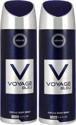 ARMAF VOYAGE BLEU Deodorant Spray  -  For Men & Women(200 ml, Pack of 2)