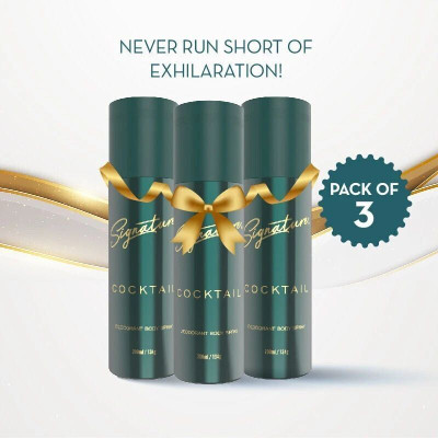 Signature Cocktail Deodorant Spray Long Lasting Skin Friendly Daily Use Deo Body Spray  -  For Men & Women(600 ml, Pack of 3)