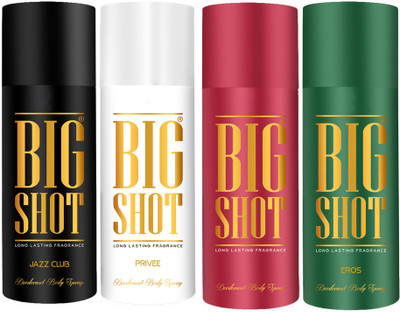 OSCAR Big Shot Deodorant Jazz Club, Privee & Eros (150ml each) Deodorant Spray  -  For Men(600 ml, Pack of 4)