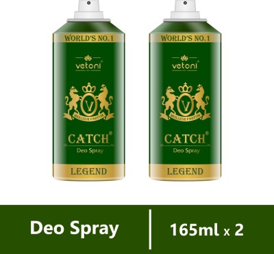 VETONI LEGEND BODY SPRAY FOR MEN (PACK OF 2) 165ML EACH(330ML) Deodorant Spray  -  For Men & Women(330 ml, Pack of 2)
