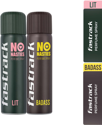 Fastrack No Nasties Perfume Spray - Lit & Badass (Pack of 2) Deodorant Spray - For Men & Women(270 ml, Pack of 2)