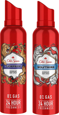 OLD SPICE Lionpride & Wolfthorn Body Spray 140ML Each (Pack of 2) Deodorant Spray  -  For Men(280 ml, Pack of 2)