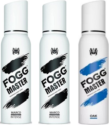 FOGG Master 2p Marco & 1p Oak 120ml body spray Set of 3pc Deodorant Spray  -  For Men & Women(360 ml, Pack of 3)