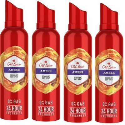 OLD SPICE Amber Deodorant Spray  -  For Men(460 ml, Pack of 4)