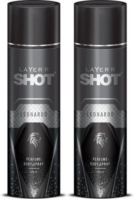 LAYER'R Shot Leonardo Deodorant Spray - For Men(240 ml, Pack of 2)
