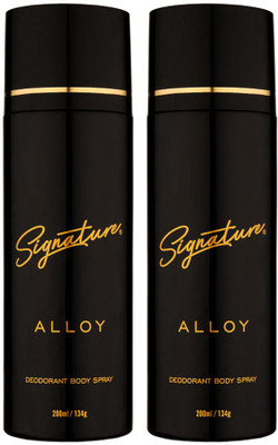 SIGNATURE Alloy Long Lasting Fragrance Skin Friendly (200ML Each) Combo Deodorant Body Spray  -  For Men(400 ml, Pack of 2)