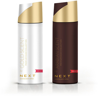 NEXT Gold Scent+ Arabian Scent Oudh Deodorant Spray  -  For Men & Women(400 ml, Pack of 2)