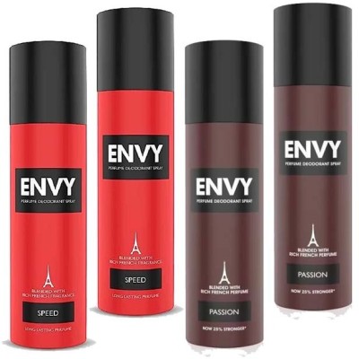 ENVY 1000 SPEED+PASSION PERFUME DEO BODY SPRAY 120MLX4 Deodorant Spray  -  For Men & Women(480 ml, Pack of 4)