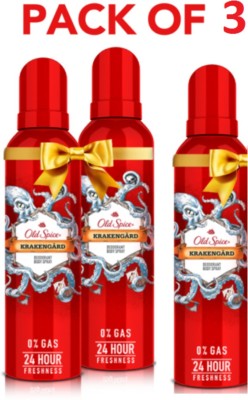 OLD SPICE KRAKENGARD EACH 140ML X 3PCS Deodorant Spray  -  For Men & Women(420 ml, Pack of 3)