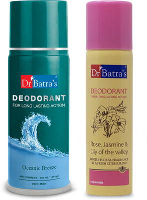Dr. Batra’s Oceanic Breeze Deodorants Body Spray – For Men And Women Deodorant Spray – For Men & Women  (300 G, Pack Of 2) For Rs. 135 @ 74 %