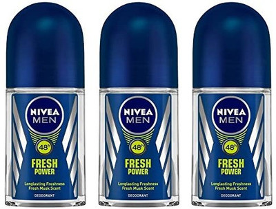 NIVEA Fresh Power Deodorant Roll On for Men, 150 ML Deodorant Roll-on – For Men (150 ml, Pack of 3)