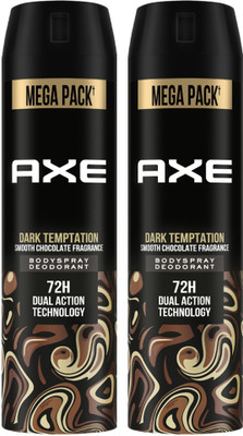 AXE Dark Temptation Long Lasting For Men (Pack of 2) Body Spray  -  For Men(430 ml, Pack of 2)