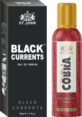 ST-JOHN Cobra Deodrant No Gas True Man 100ml & Black Current 50ml Perfume Combo Pack Perfume Body Spray  -  For Men & Women(150 ml, Pack of 2)