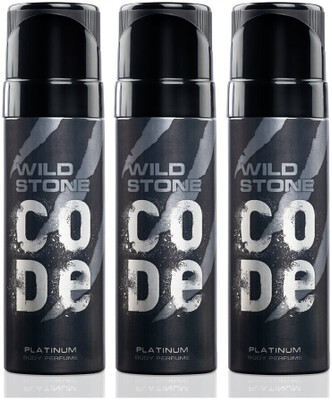 Wild Stone CODE Platinum No Gas Body Perfume for Men (150 ml each), Long Lasting Deo, Perfume Body Spray  -  For Men(450 ml, Pack of 3)