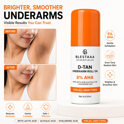 blestaaa essentialss 5% AHA Underarm Roll-On A Brightening Care with Lactic & Glycolic Acid Deodorant Roll-on  -  For Men & Women(50 ml)