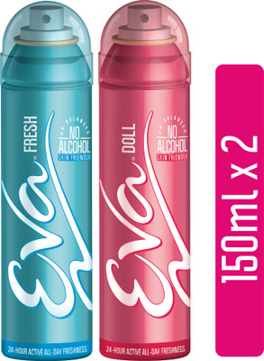 EVA Doll and Fresh Deodorant Spray - For Women(300 ml, Pack of 2)