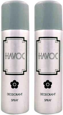 HAVOC Silver Deodorant Spray 200 ml Pack Of 2 Deodorant Spray  -  For Men & Women(400 ml, Pack of 2)