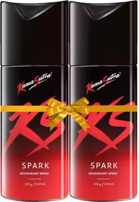 Kamasutra Spark Combo Deodorant Spray  -  For Men(300 ml, Pack of 2)