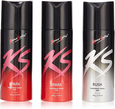 Kamasutra K202103 Deodorant Spray  -  For Men & Women(450 ml, Pack of 3)