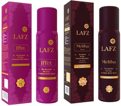 LAFZ Iffet & Meliha, No Alcohol No Gas, Premium Body Spray Body Spray  -  For Women(240 ml, Pack of 2)