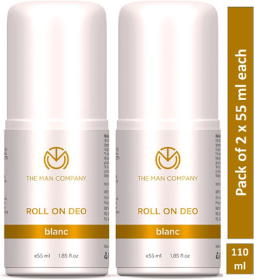 THE MAN COMPANY BLANC Antiperspirant Deo Roll On Pack Of 2, 55ml Each Deodorant Roll-on – For Men  (110 Ml, Pack Of 2) For Rs. 249 @ 50 %