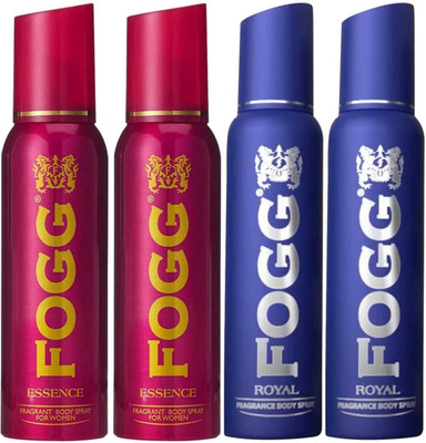 FOGG New ESSENCE AND ROYAL long lasting spray 120 ml pack of 4 Body Spray  -  For Men & Women(120 ml, Pack of 4)