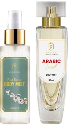 RAWLS Paris Dreams Body Mist + Arabic Sunset Body Mist Body Mist  -  For Men & Women(100 ml, Pack of 2)