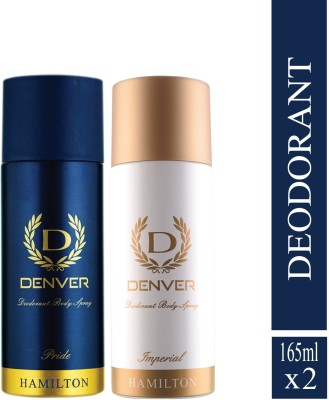 DENVER Pride and Imperial Combo Deodorant Spray  -  For Men(330 ml, Pack of 2)