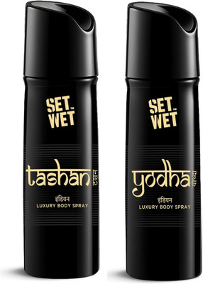 SET WET Yodha,Tashan Luxury & Long Lasting Body Spray I Manly & Luxury Fragrance for Men Deodorant Spray  -  For Men(300 ml, Pack of 2)