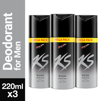 Kamasutra Rush Super Save Pack Deodorant Spray  -  For Men(660 ml, Pack of 3)