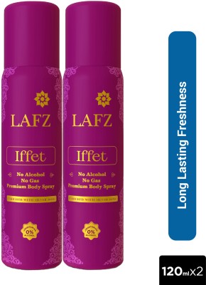 LAFZ Iffet No Alcohol No Gas, Premium 240 ml, (Pack of 2) Body Spray  -  For Women(240 ml, Pack of 2)