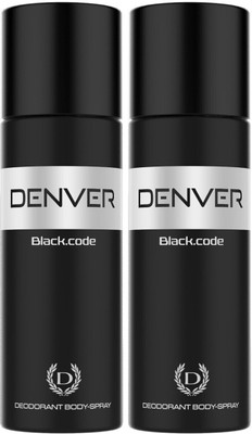 DENVER Black Code 150ml each Combo Deodorant Spray  -  For Men(300 ml, Pack of 2)