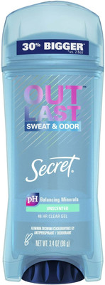 Secret Outlast Sweat & Odour Clear Gel Antiperspirant - Unscented - 73g Deodorant Stick  -  For Women(73 g)