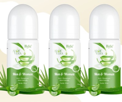 HYFIC Natural Roll-On Deodorant with Soothing Aloe Vera - Alcohol-Free, Deodorant Roll-on  -  For Men & Women(50 ml, Pack of 3)