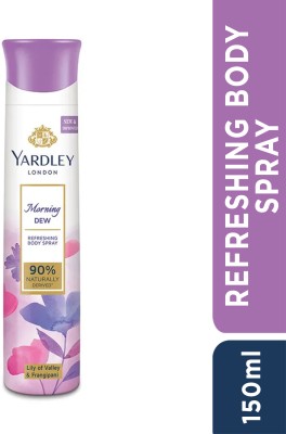 Yardley London by Wipro Morning Dew with Lily of Valley & Frangipani Fragrance Refreshing Body Deodorant Spray  -  For Women(150 ml)
