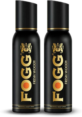 FOGG Fresh Woody Premium No Gas Body Spray  -  For Men(240 ml, Pack of 2)