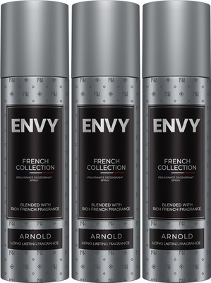 Envy Arnold Long Lasting Deodorant Spray  -  For Men(360 ml, Pack of 3)