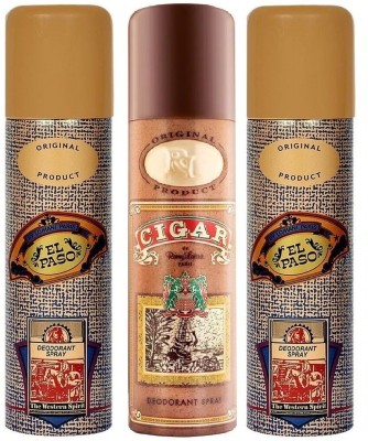 LOMANI EL PASO -2,CIGAR -1 PACK OF 3 Body Spray  -  For Men & Women(600 ml, Pack of 3)