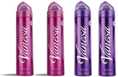 VANESA Whisper (Pack of 2) Touche (Pack of 2) (600 ml) Body Spray  -  For Women(600 ml, Pack of 4)