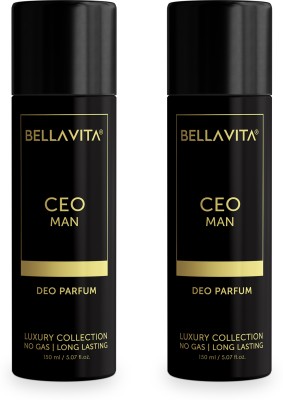 Bella vita organic CEO Man Body Parfum Deo Combo, Long Lasting Premium Fragrance (Pack of 2) Deodorant Spray  -  For Men(300 ml, Pack of 2)