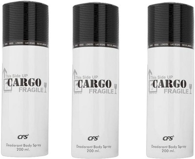 CFS CARGO DEO PACK OF 3 200ML Body Spray  -  For Men & Women(200 ml, Pack of 3)