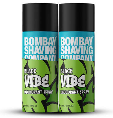 BOMBAY SHAVING COMPANY Black Vibe 150ml x 2 Combo Deodorant Spray - For Men(300 ml, Pack of 2)