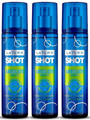 LAYER'R Shot Absolute Series Craze Body Spray 135ml x Pack of 3 Body Spray  -  For Men(405 ml, Pack of 3)
