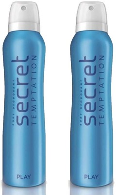 Secret Temptation Play Deodorant Spray Pack of 2 Combo (150ML each) Deodorant Spray  -  For Women(300 ml, Pack of 2)